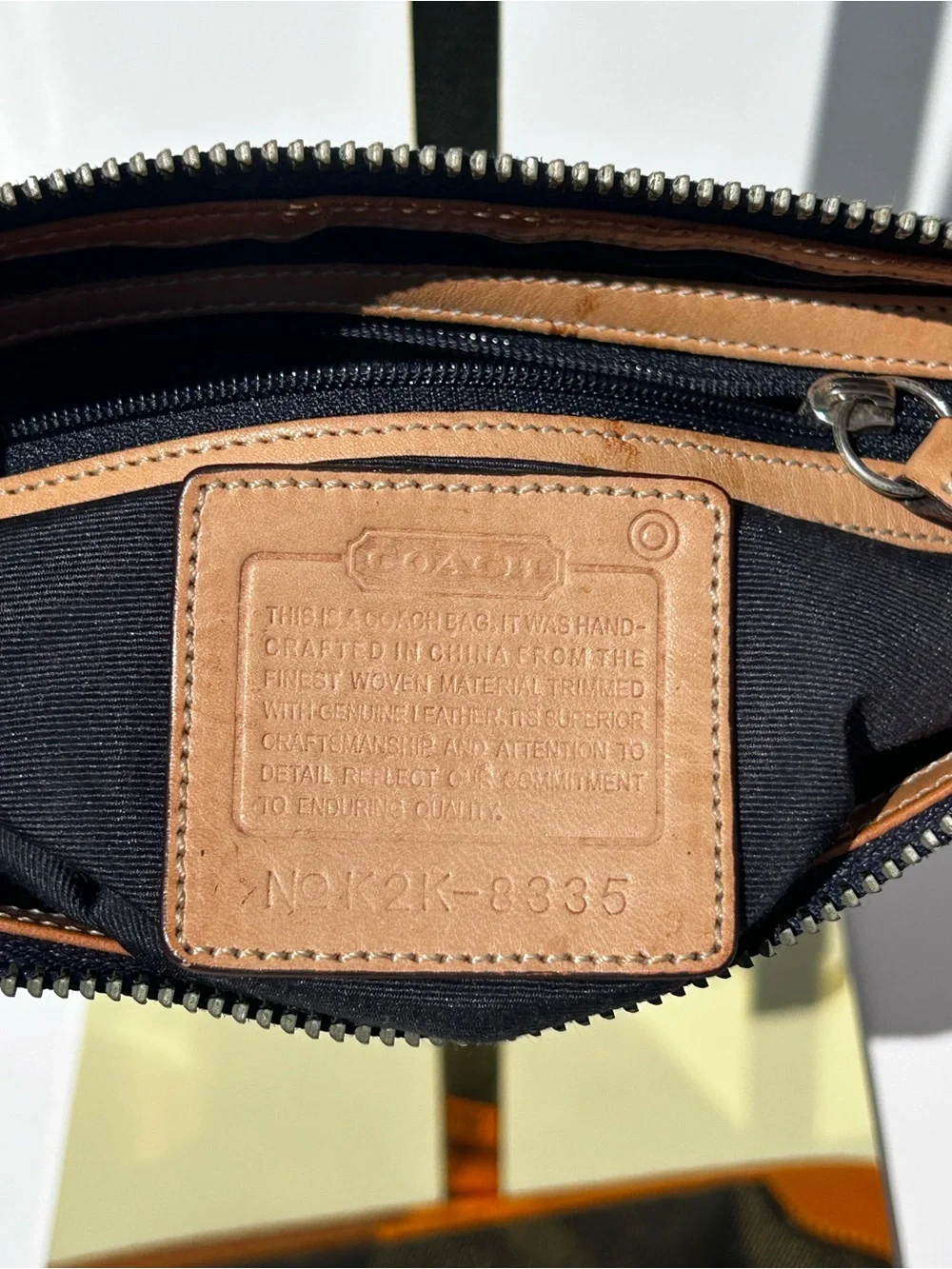 Vintage COACH Denim Mini Soho Demi Shoulder Bag Purse Blue Leather Trim 8335 Y2K